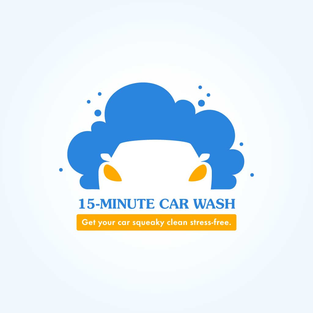 Template Quick Blue Car Wash Advertisement Poster