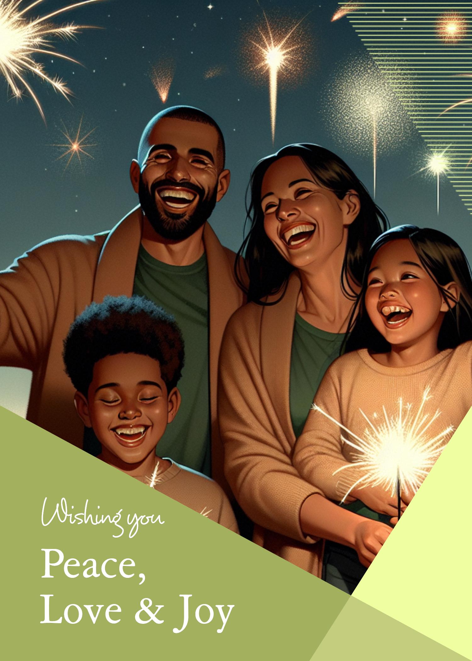 Warm Family Moments Poster with Olive Accent