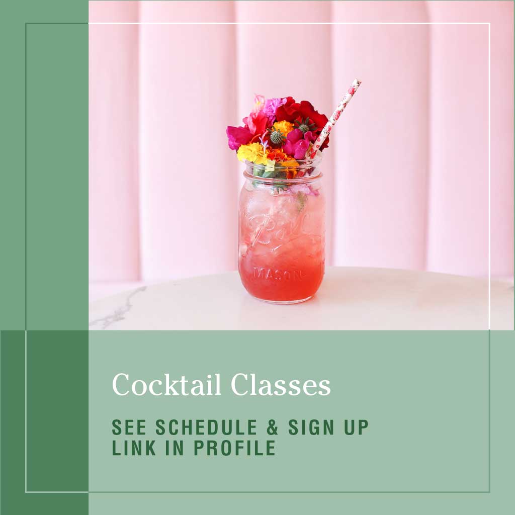 Refreshing Pink Green Cocktail Classes Post