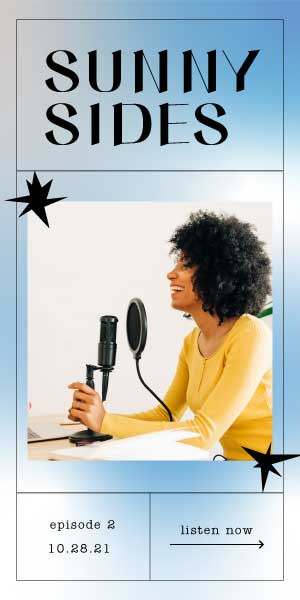 Template Chic Blue and Yellow Podcast Poster Design