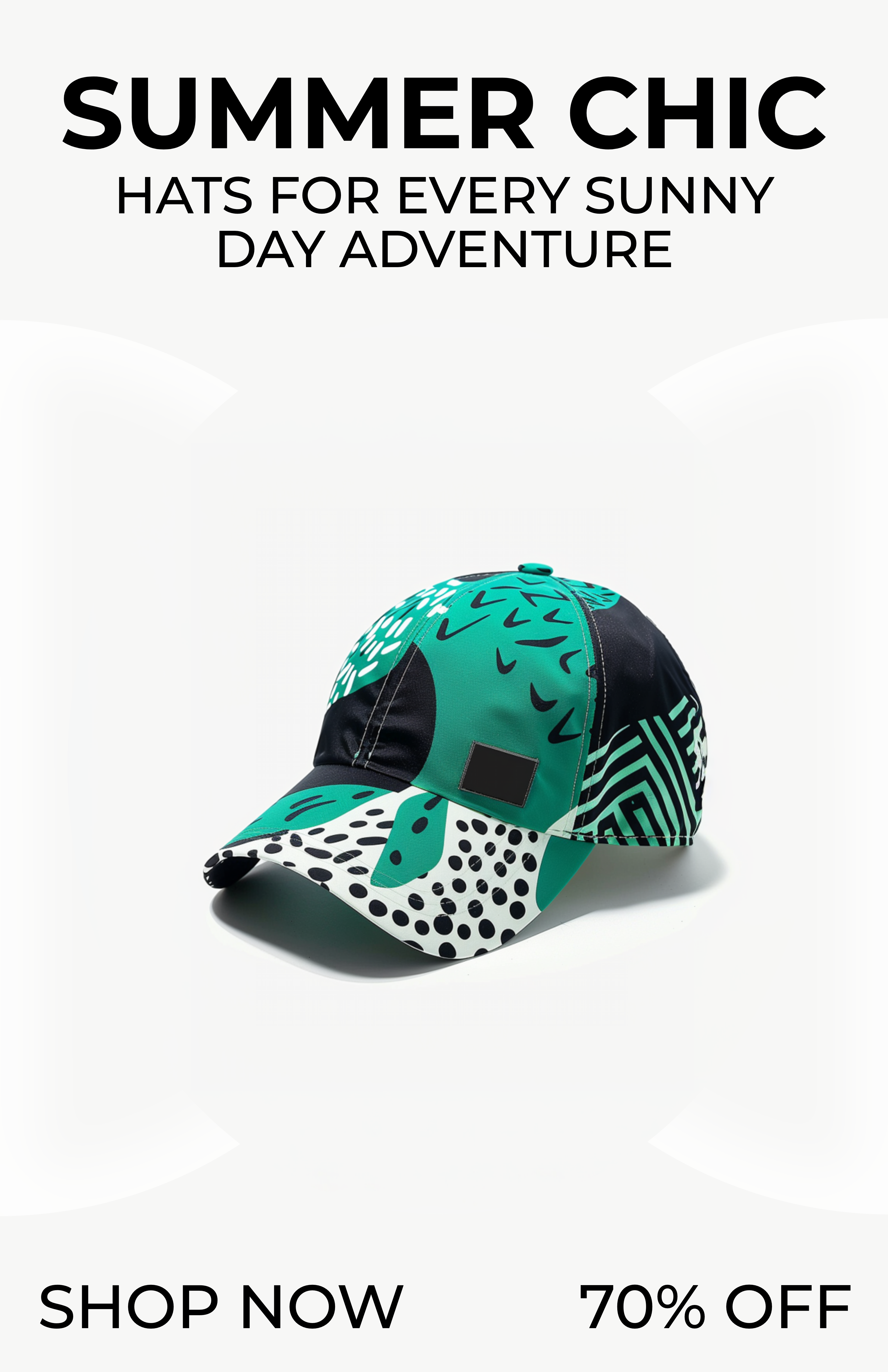 Template Summer Chic Green Hat Sale Poster