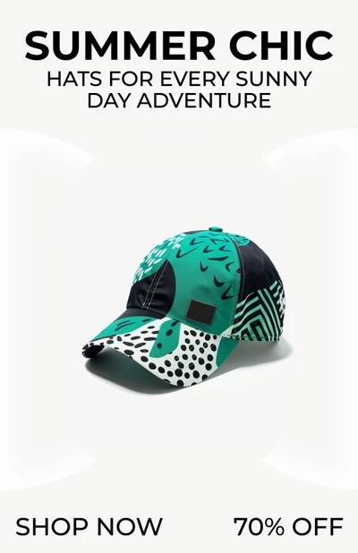 Template Summer Chic Green Hat Sale Poster