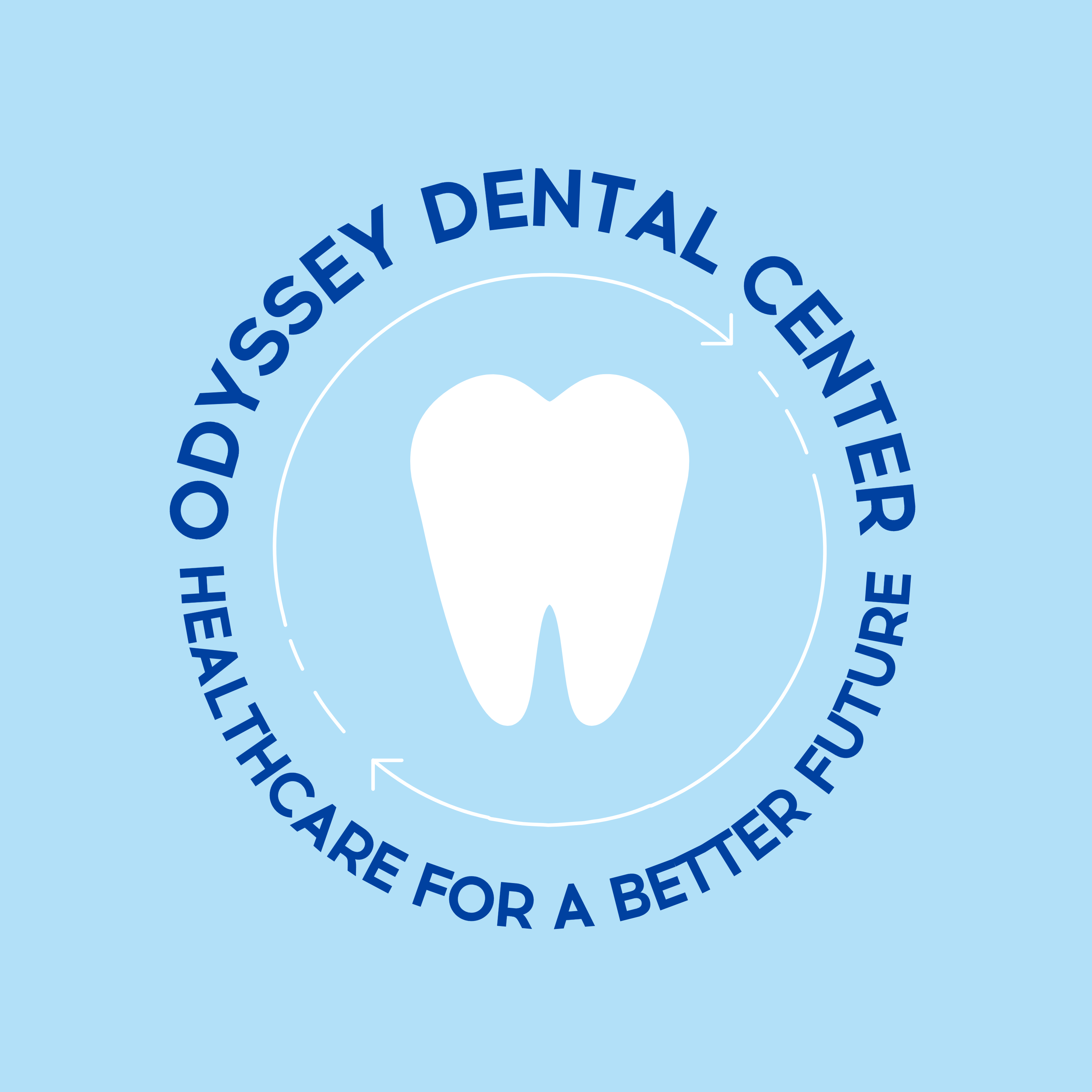 Sleek Sky Blue Dental Logo Template Design