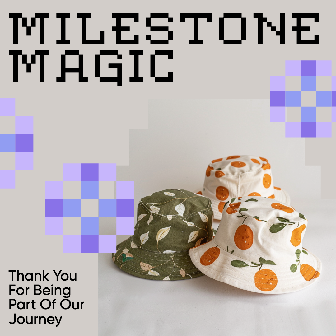 Milestone Magic Blue Pink Instagram Post Design