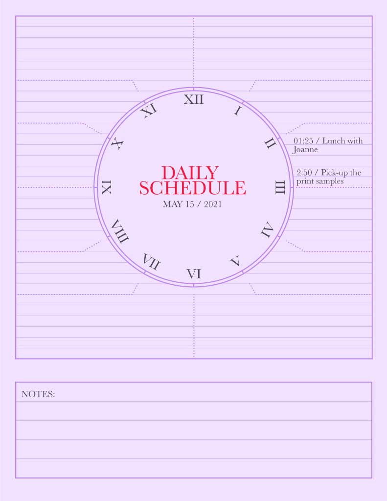 Elegant Lilac Daily Schedule Planner Poster