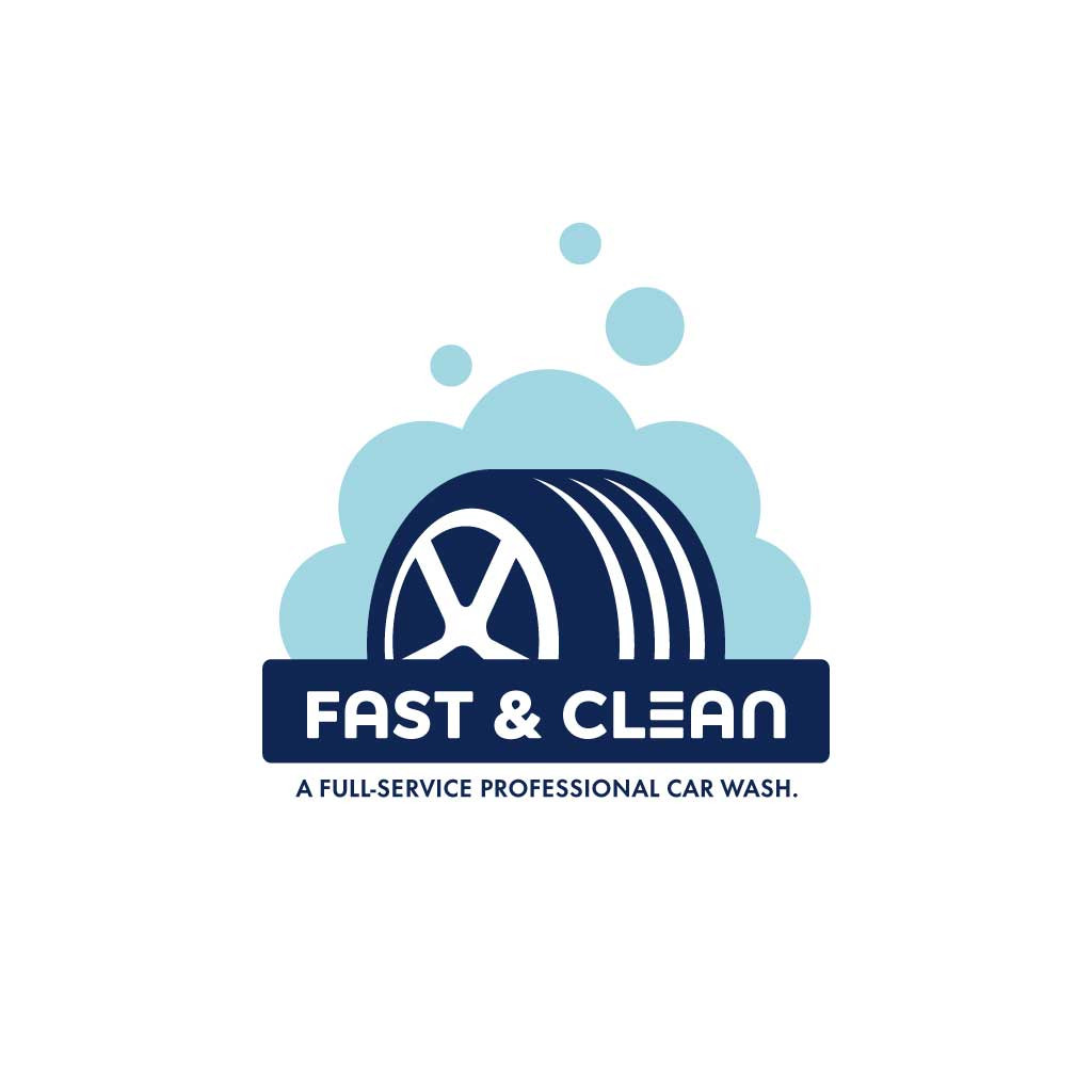 Template Sleek Car Wash Service Ad in Sky Blue