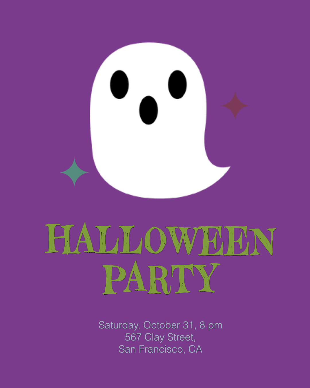 Spooky Purple Halloween Party Poster