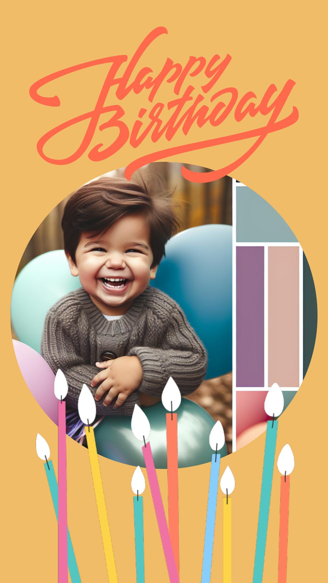 Colorful Birthday Wishes Poster Template in Pink