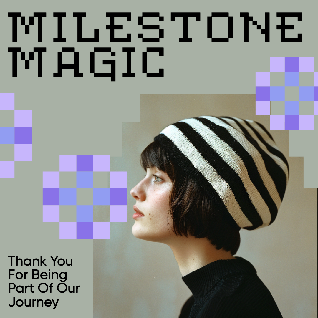 Milestone Magic Blue Pink Instagram Post Design