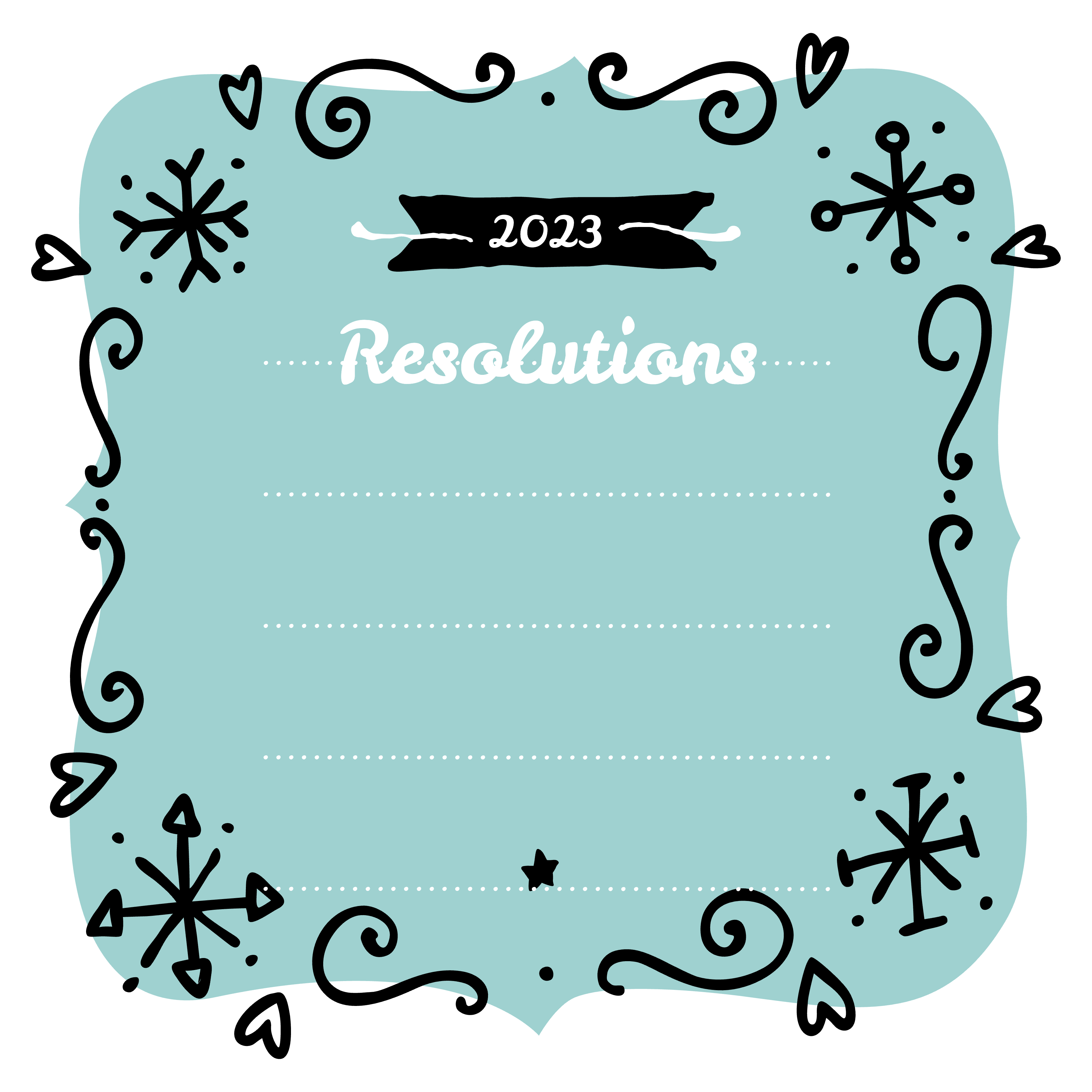 Creative Turquoise New Year Resolutions Poster