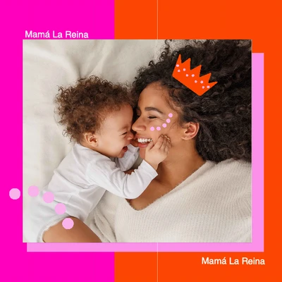 Template Joyful Mother's Day Post with Orange Accent