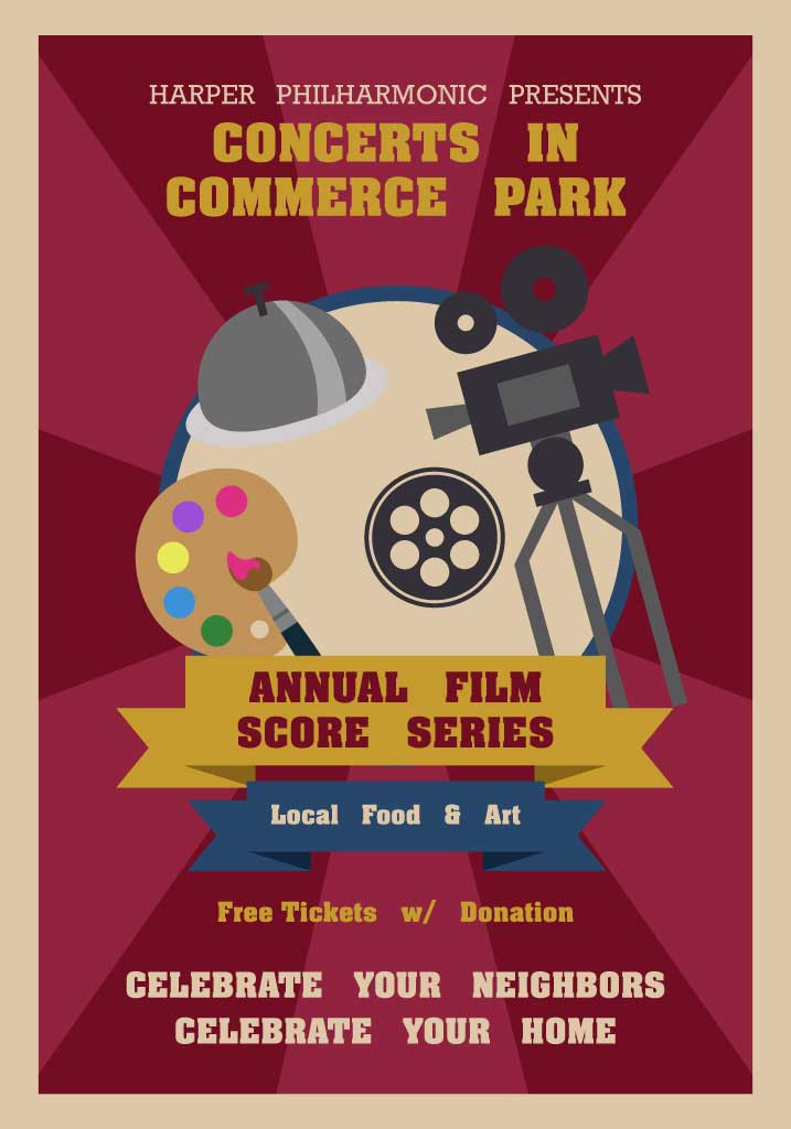 Template Crimson Red Park Concerts Poster Template