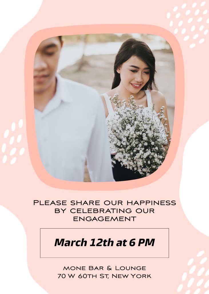 Template Peach Pink Engagement Announcement Post