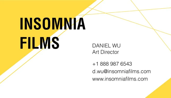 Template Yellow Accented Business Card Template Design