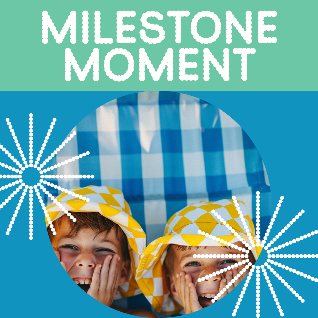 Cheerful Kids Milestone Instagram Post in Aqua