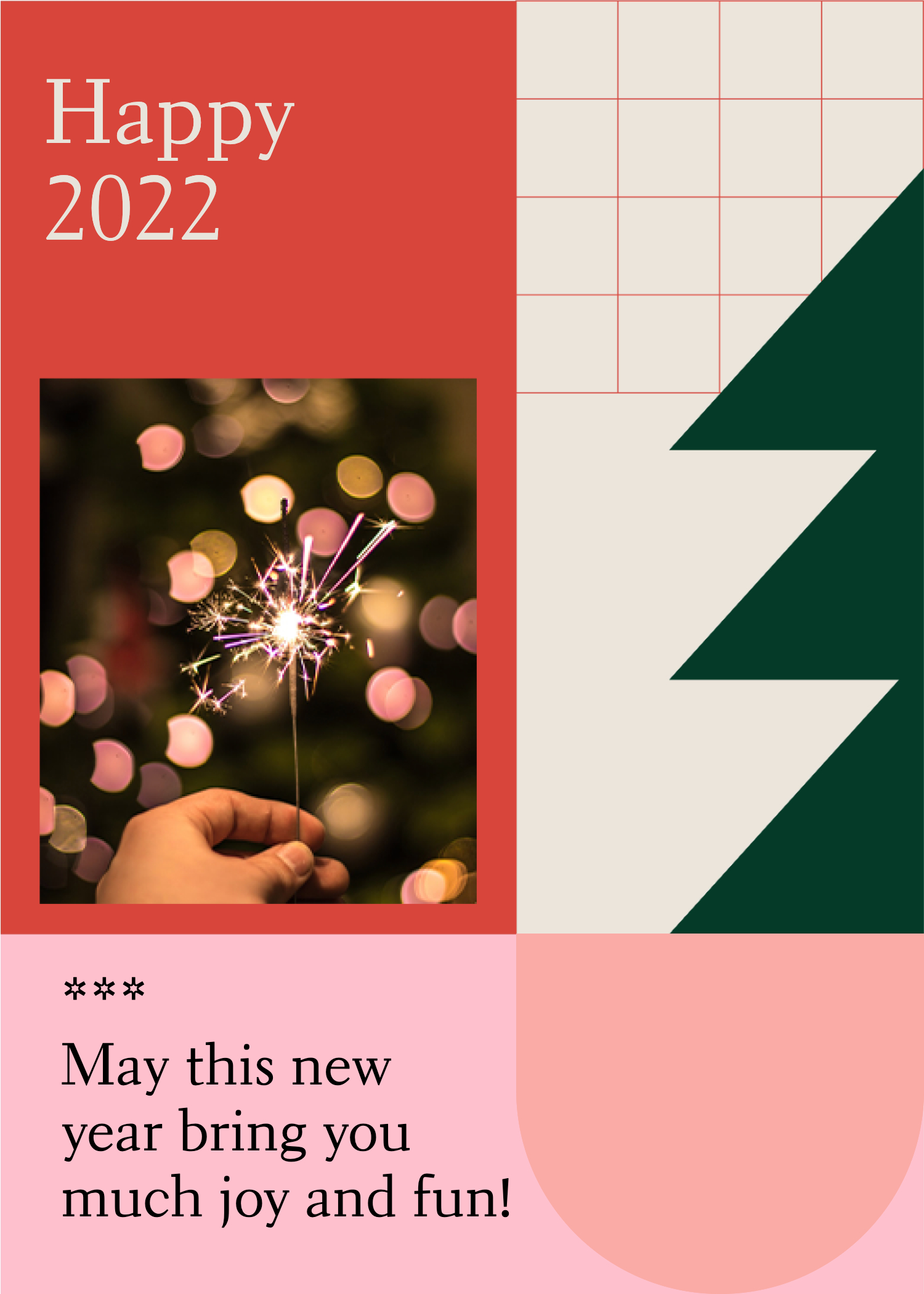 New Year Celebration Red Green Poster