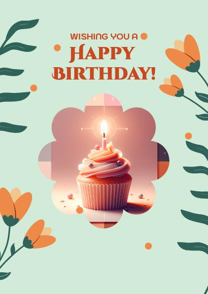 Charming Peach Floral Birthday Post Template