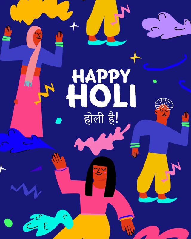 Colorful Holi Celebration Poster Template