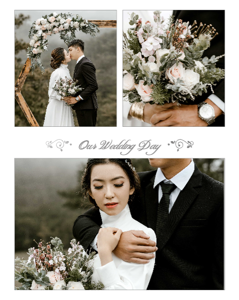 Elegant Wedding Day Photo Collage Poster