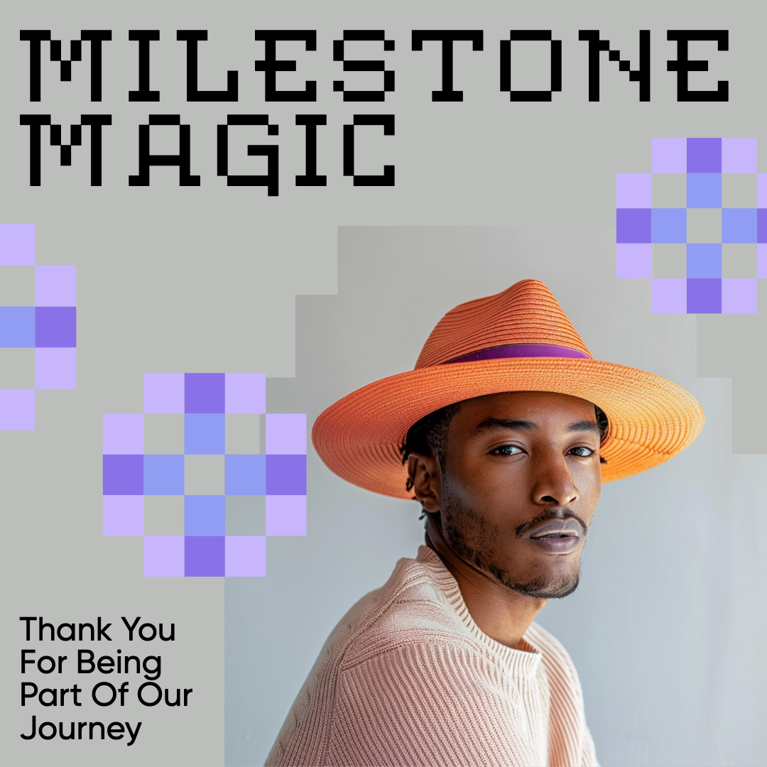 Milestone Magic Orange Instagram Post Template