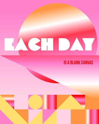 Template Bright Pink and Orange Motivational Poster Design