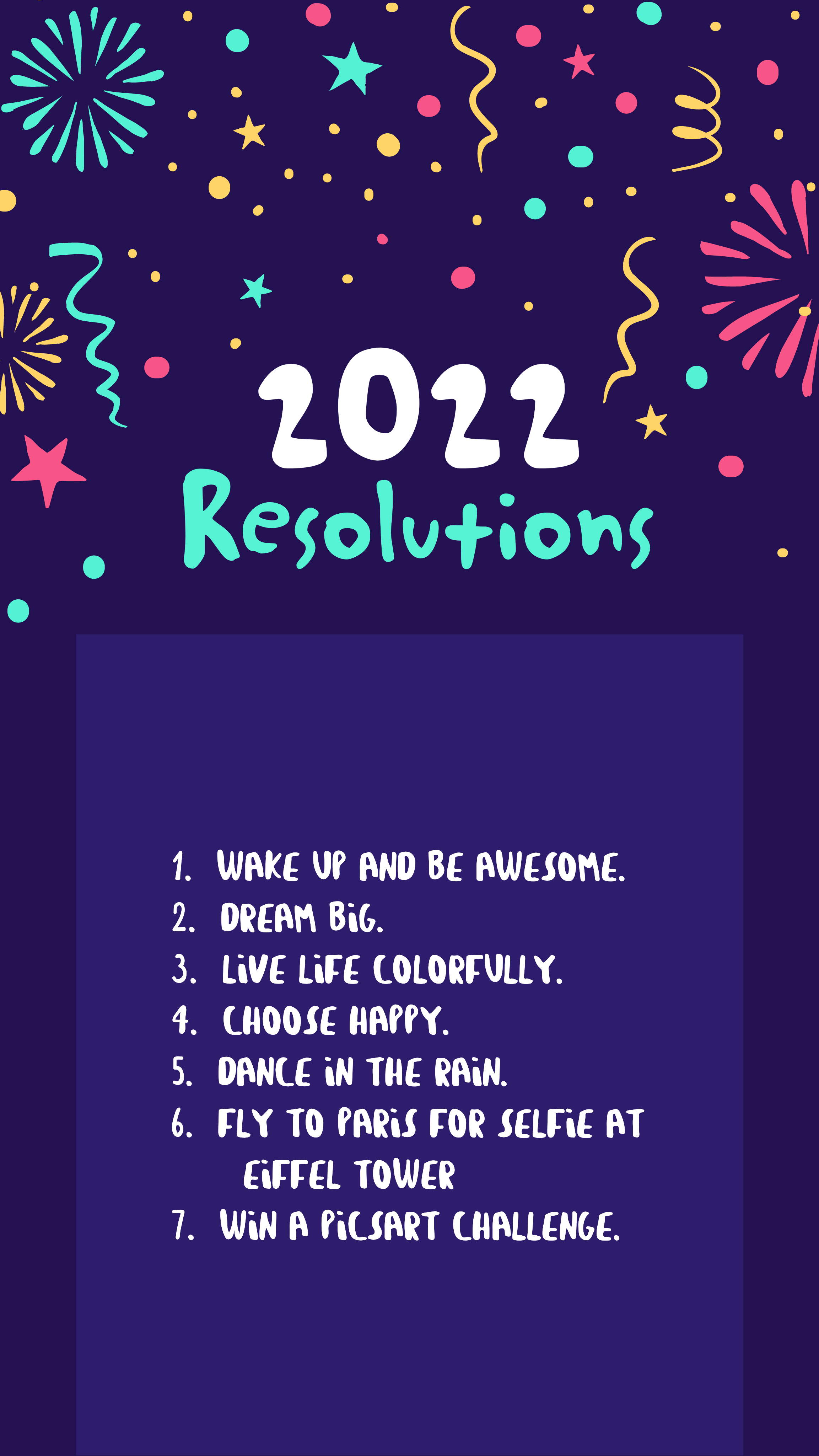 Colorful New Year's Resolution Party Poster