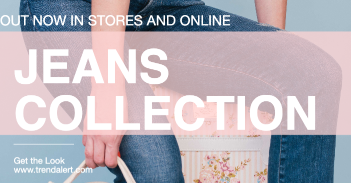 Stylish Jeans Collection Ad in Pink and Blue