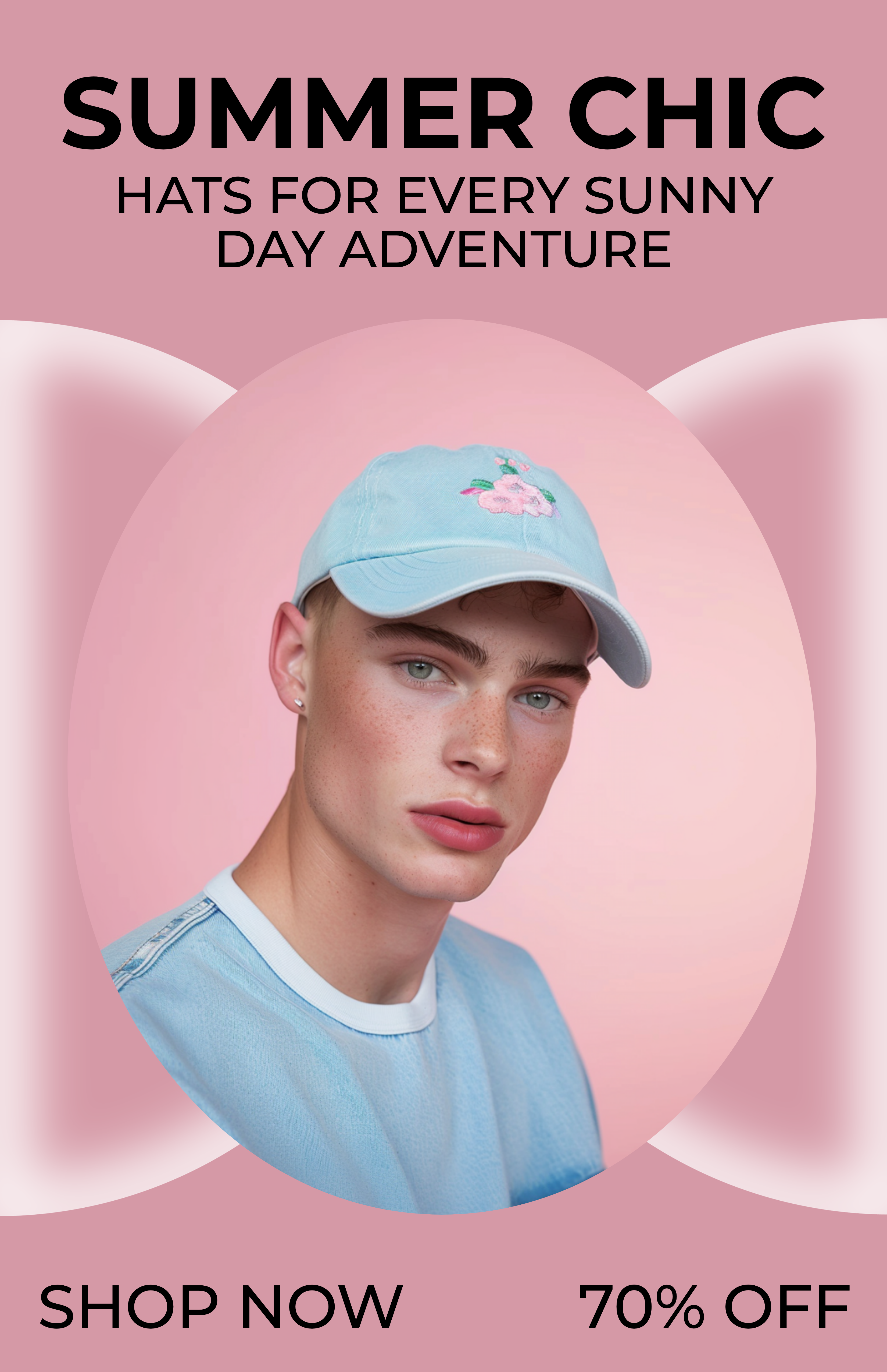 Template Chic Summer Poster Featuring Pink Aesthetic
