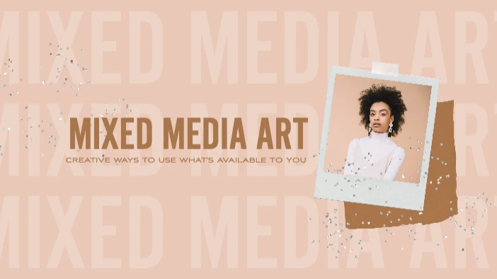 Template Peachy Creative Mixed Media Art Poster