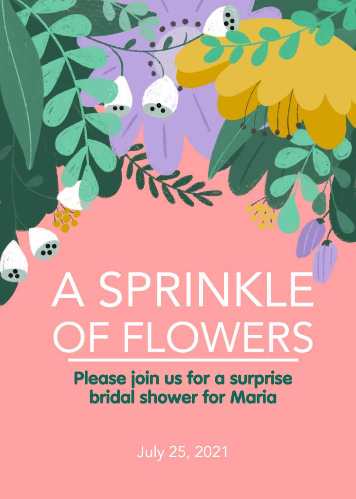 Template Blooming Surprise Bridal Shower Post Template