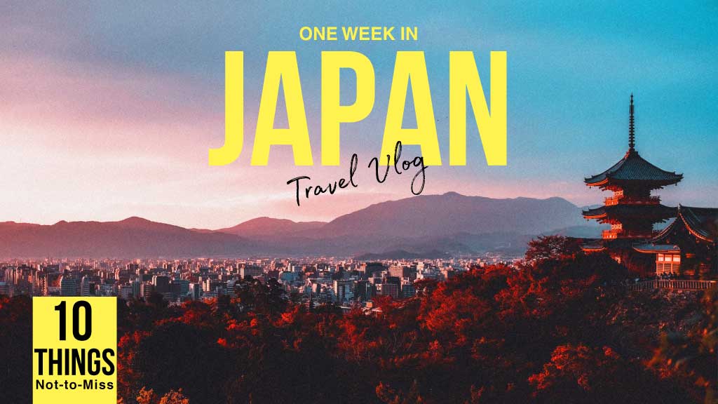 Japan Travel Vlog Poster in Warm Hues