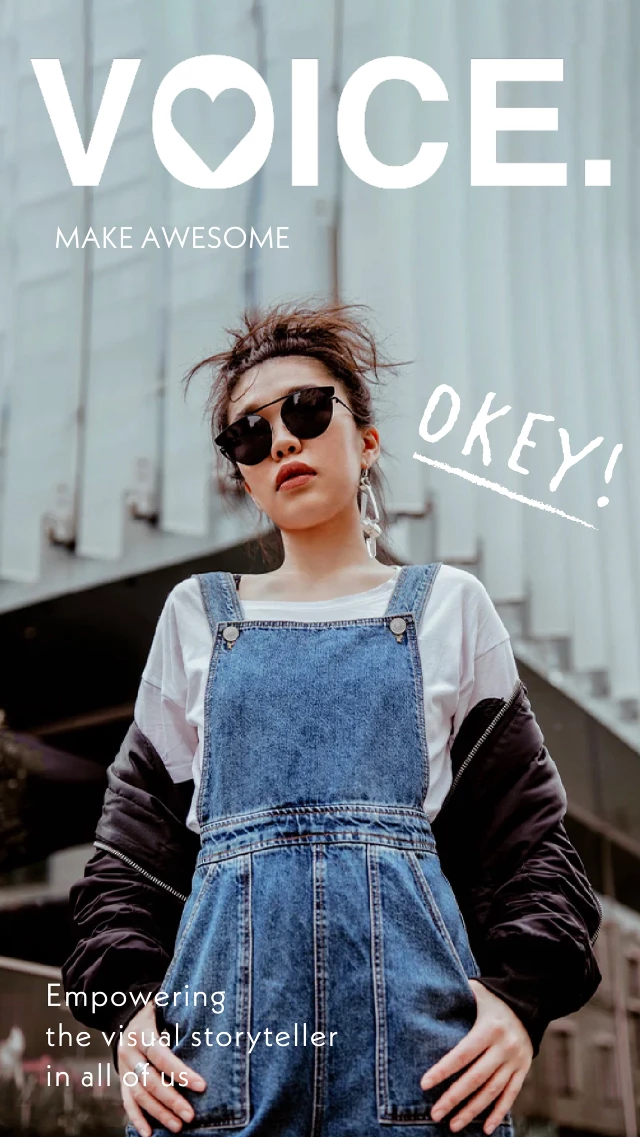 Template Trendy Urban Chic Poster with Denim Blue Accent