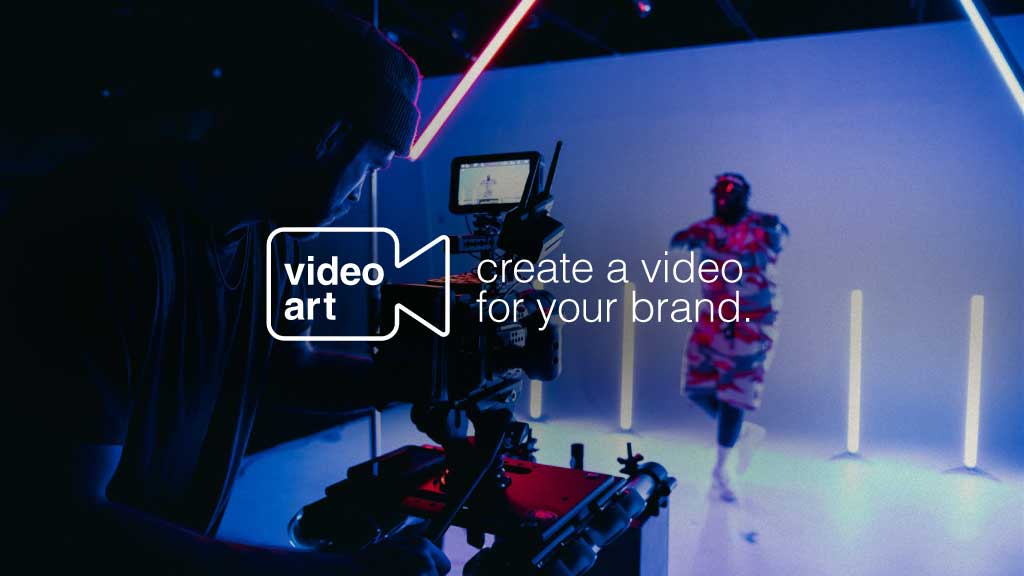 Blue Neon Video Production Ad Template