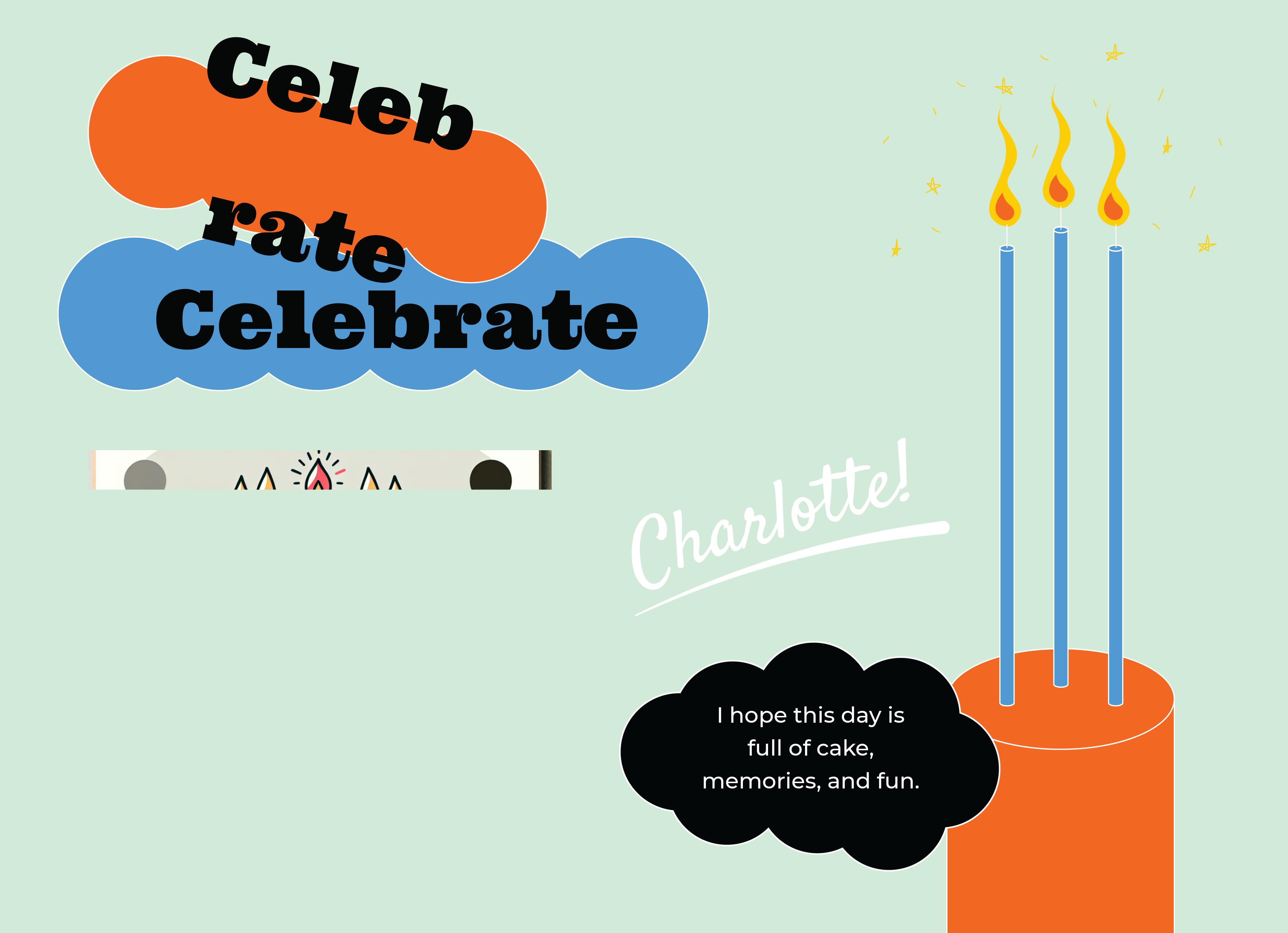 Vibrant Black and Orange Birthday Poster Design