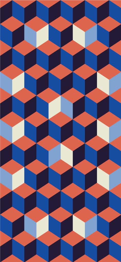 Template Blue and Coral Geometric Poster Design