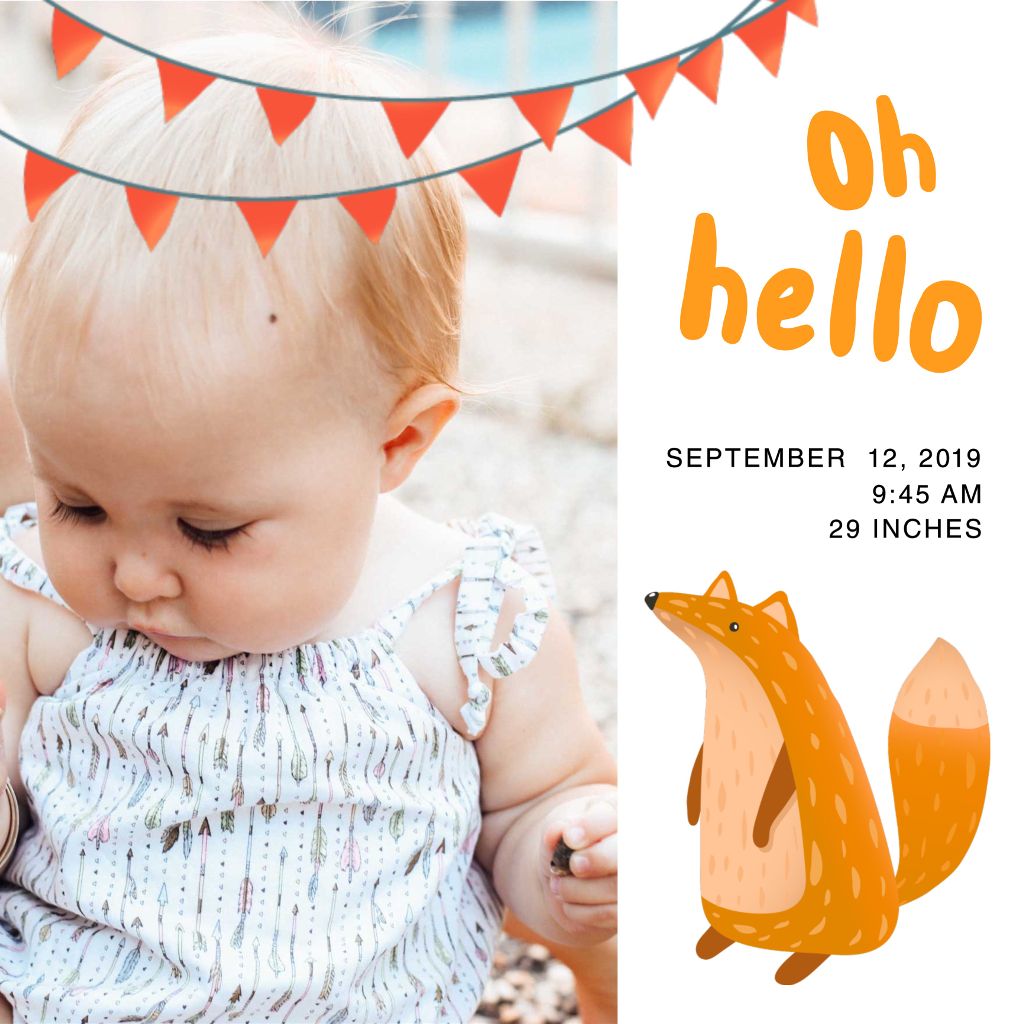 Cheerful Baby Milestone Poster with Orange Accent