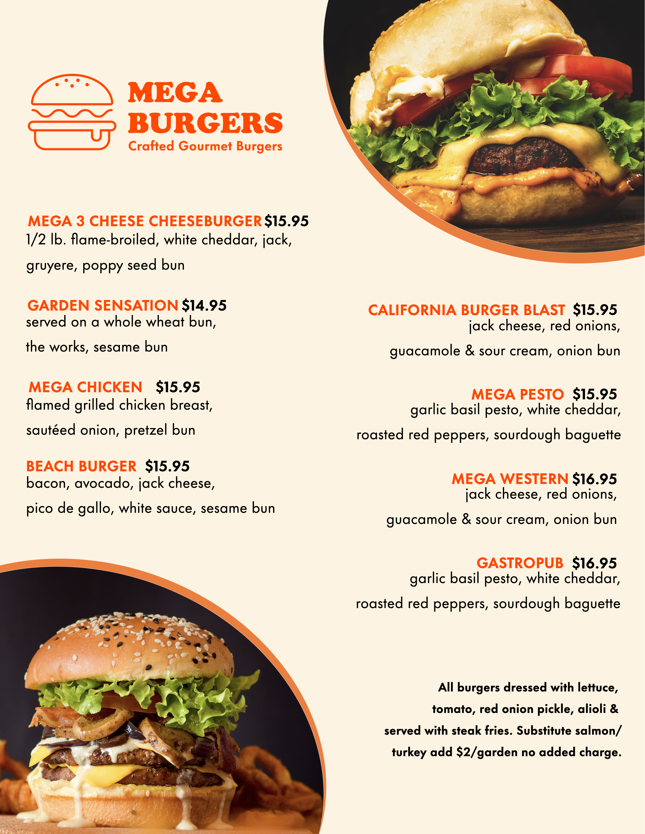 Mouthwatering Gourmet Burgers Poster in Red