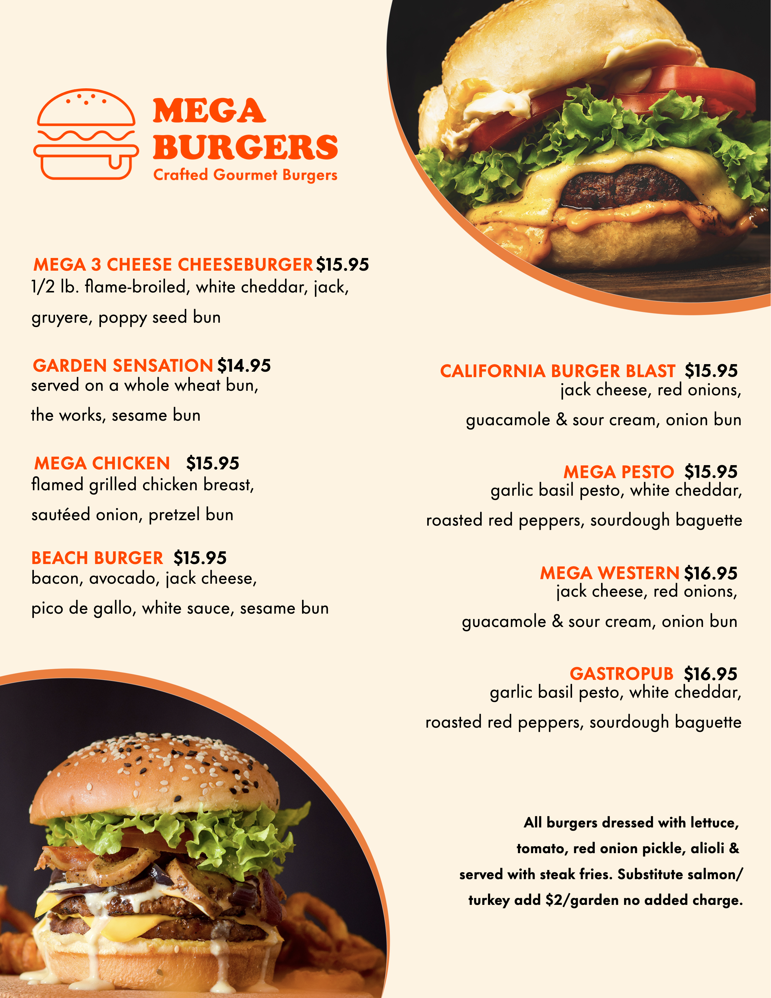 Template Mouthwatering Gourmet Burgers Poster in Red