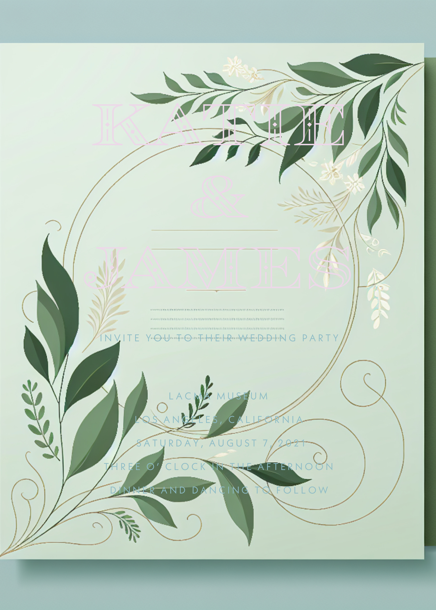 Elegant Teal Wedding Invitation Post Template