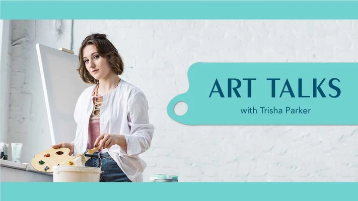 Template Creative Art Talks Poster with Aqua Accent