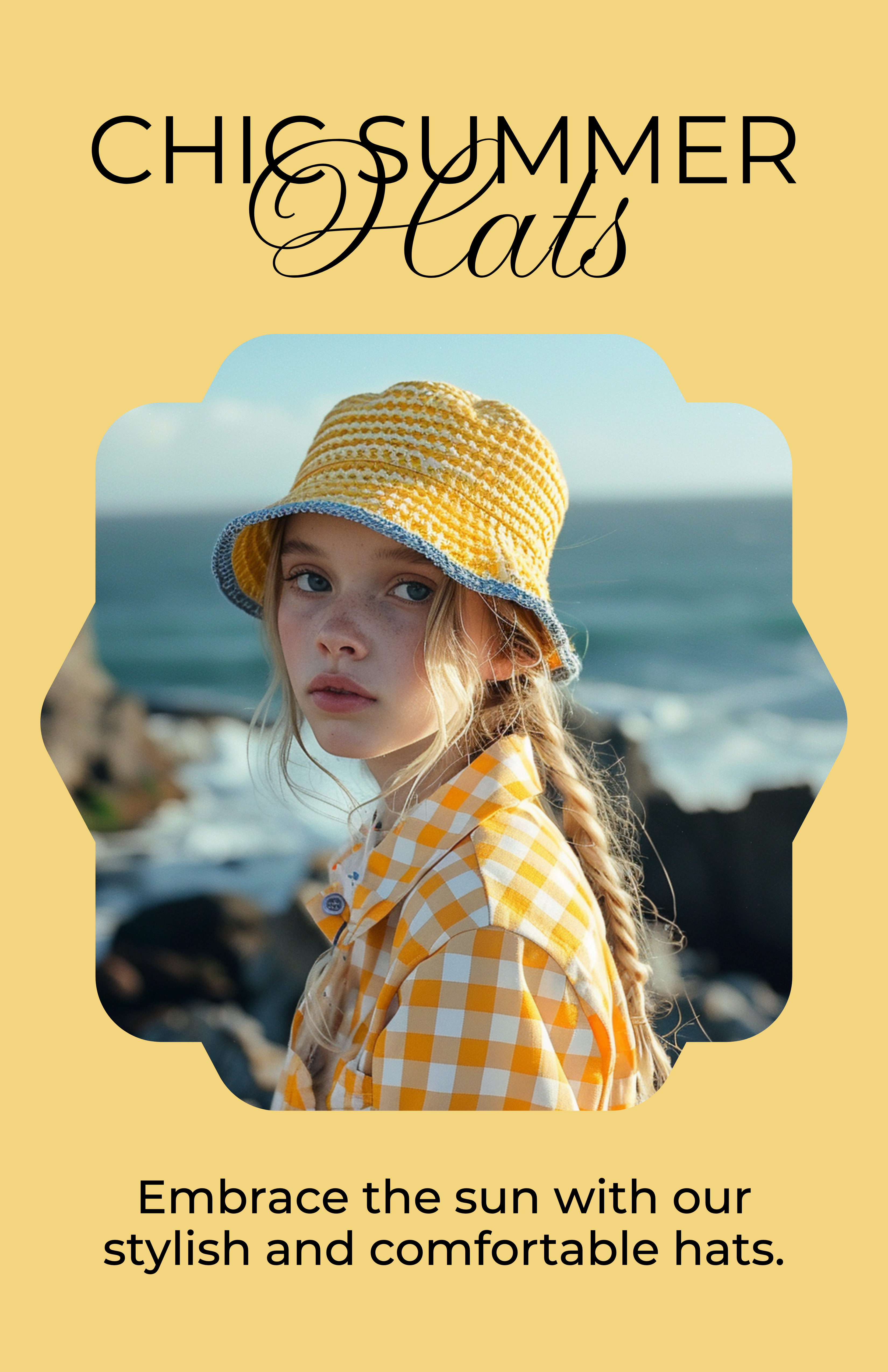 Template Sunny Chic Summer Hats Poster Design