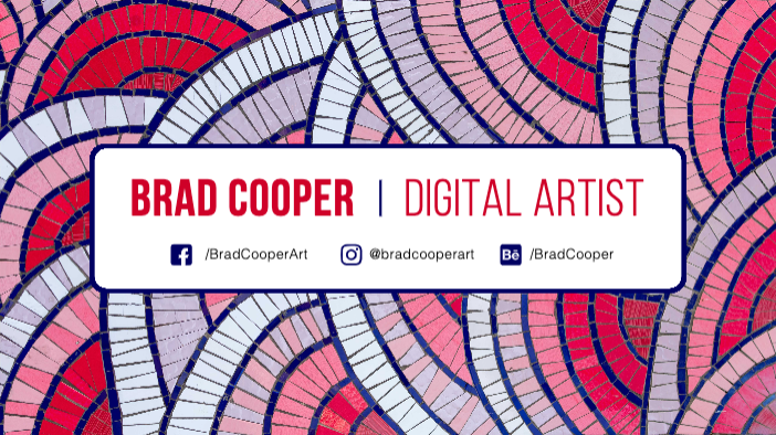 Artistic Digital Artist Business Card Design Red Blue