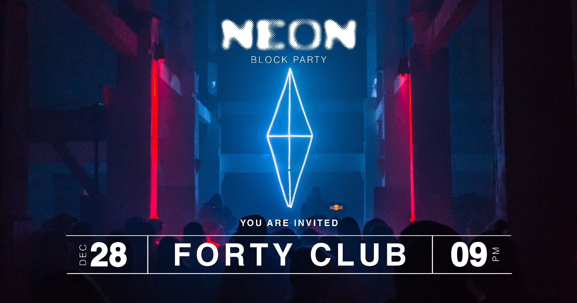 Vibrant Neon Blue Nightclub Event Poster