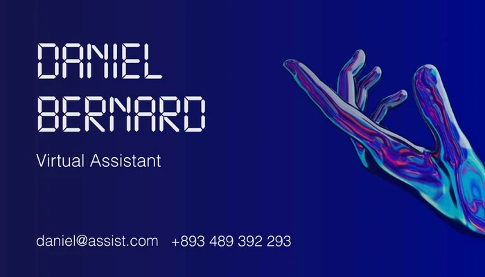Template Blue Hued Virtual Assistant Business Card