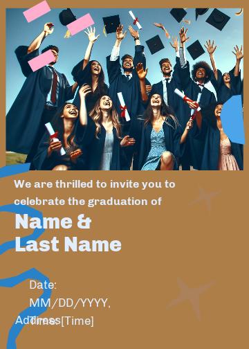 Blue and Pink Graduation Party Invitation Post