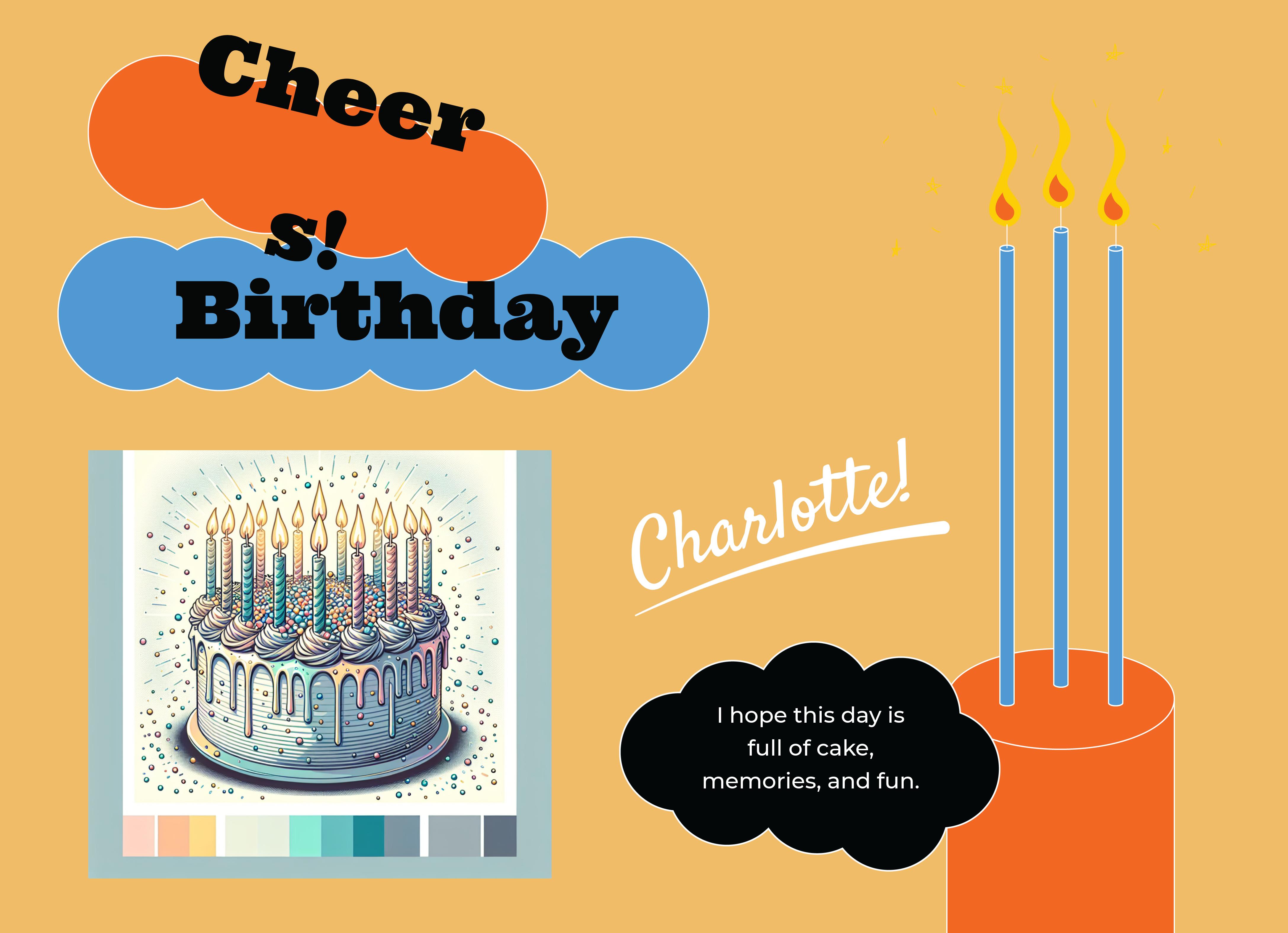 Vibrant Black and Orange Birthday Poster Design