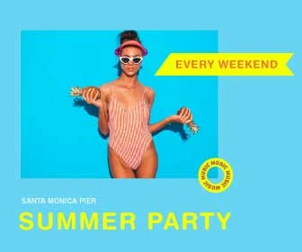 Template Sunny Beach Vibes Summer Party Poster