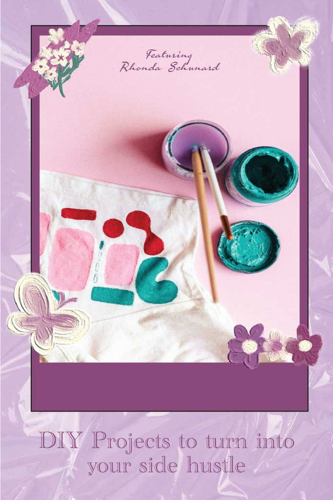 Template Creative DIY Projects Poster in Pink and Purple Hues