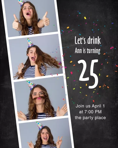 Template Charcoal Milestone Birthday Party Poster