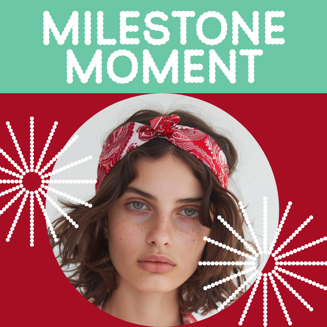 Stylish Red and Teal Instagram Post for Milestone Moments